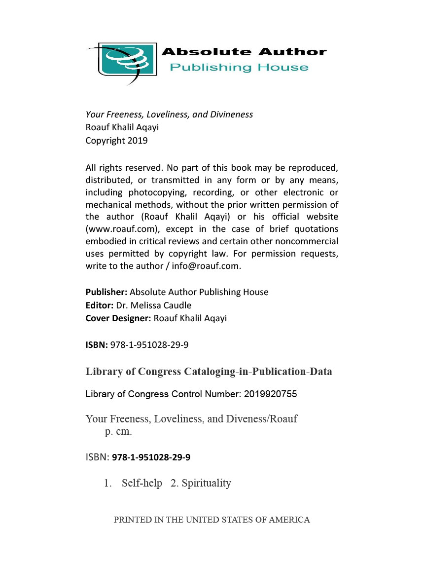 The Book of Your Freeness, Loveliness, and Divineness