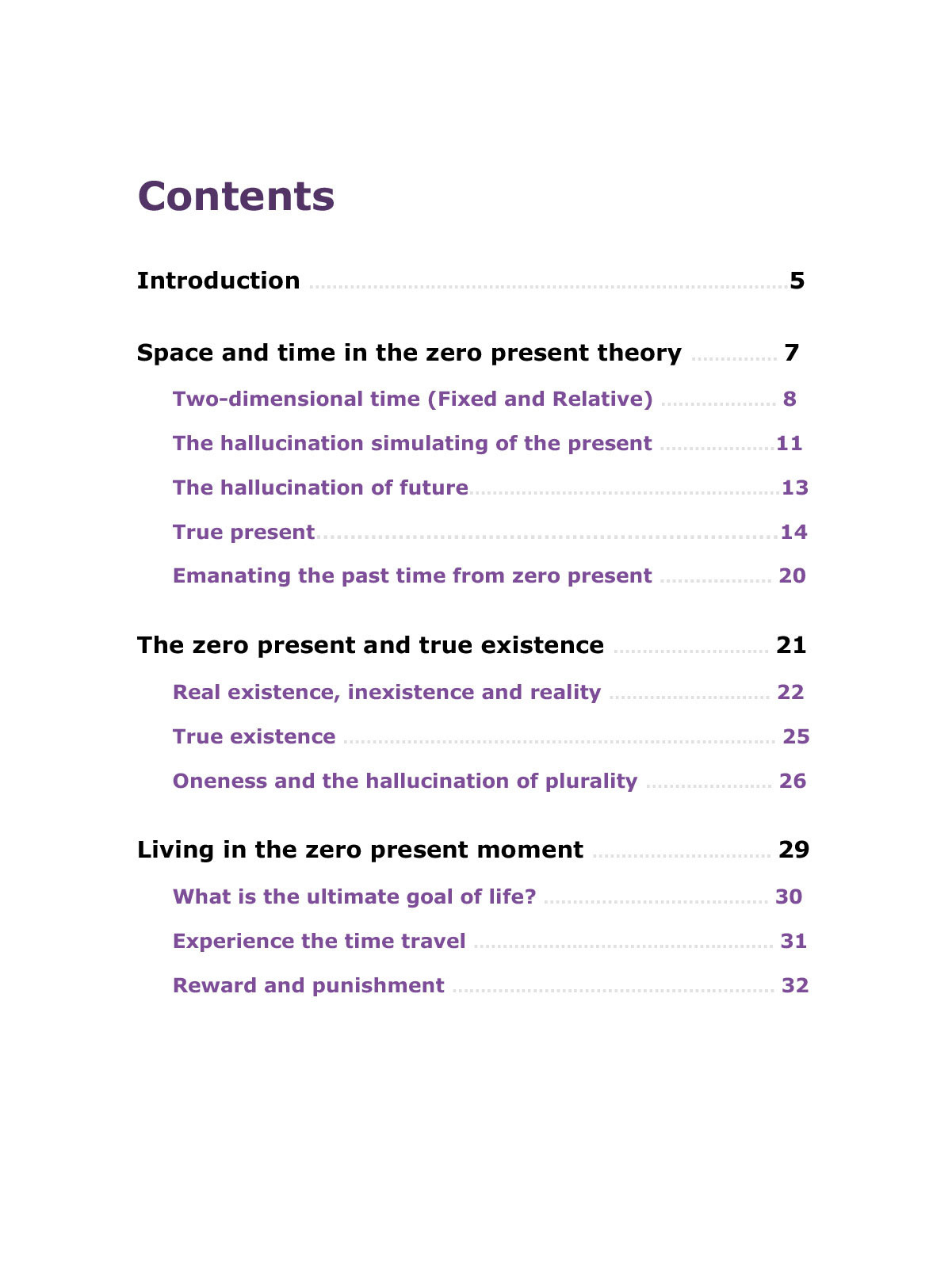 Booklet of Zero Present Theory