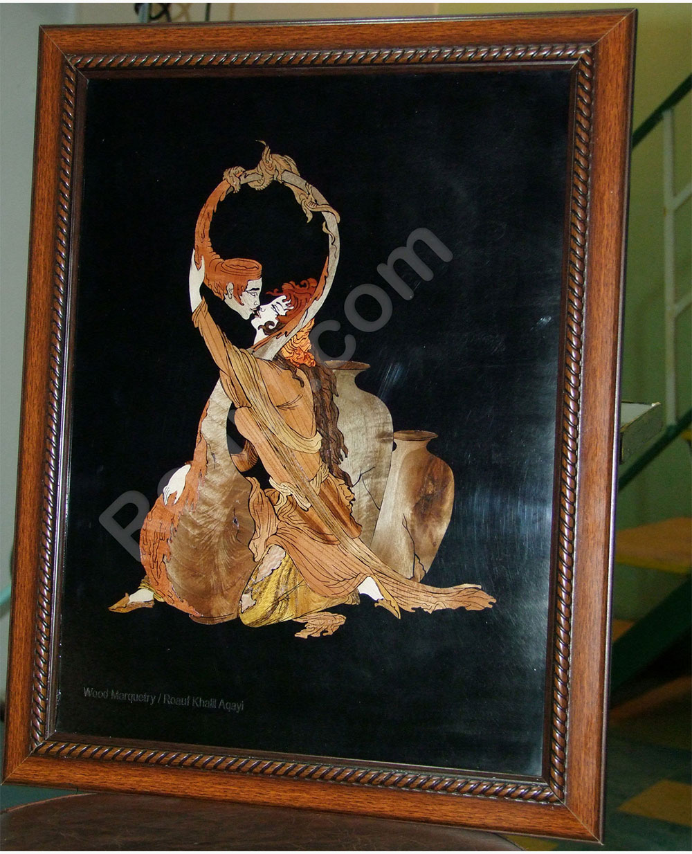 Wood Inlay, Wood Marquetry Panel of Shard