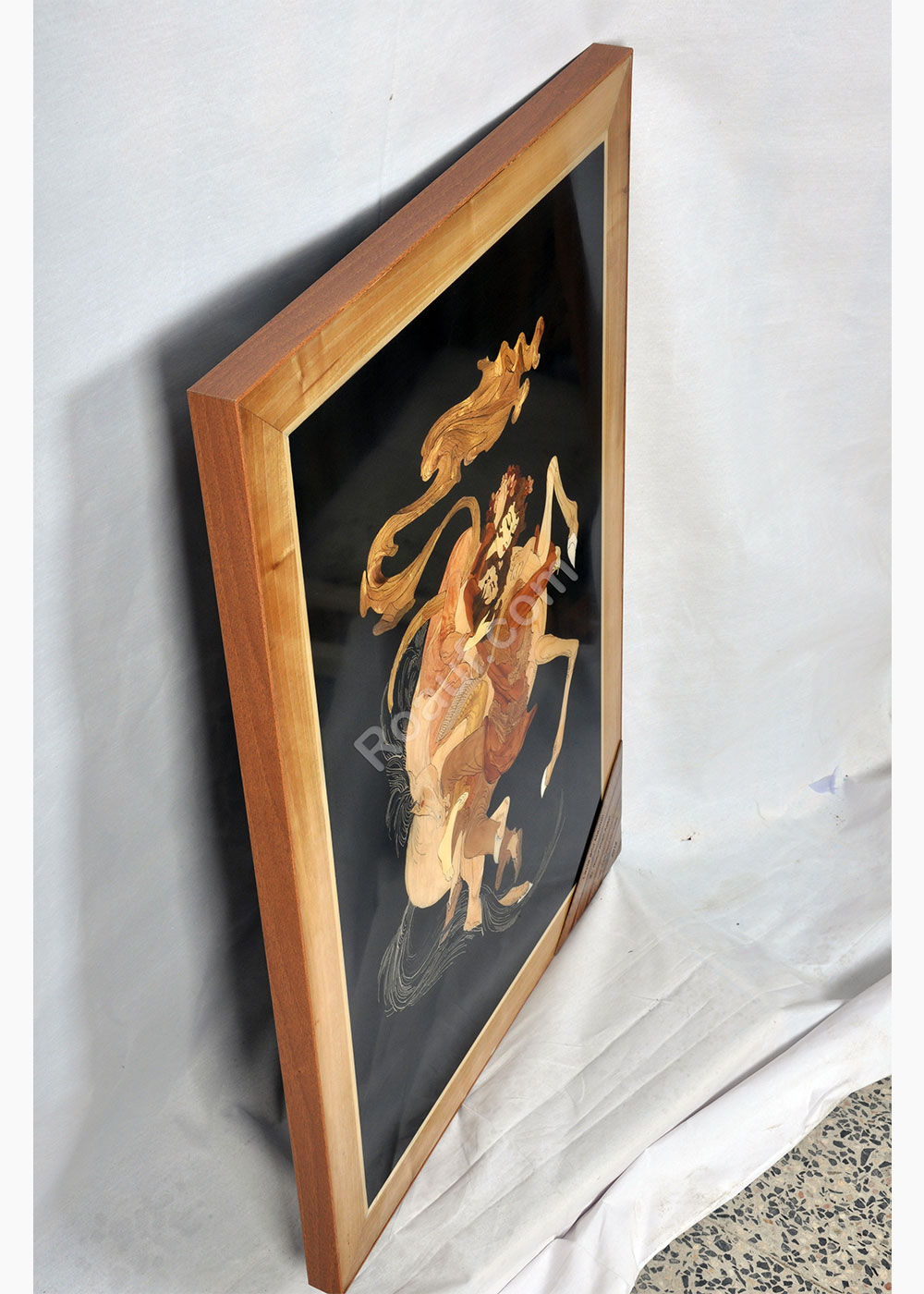 Wood Inlay, Wood Marquetry Panel of Layla and Majnun