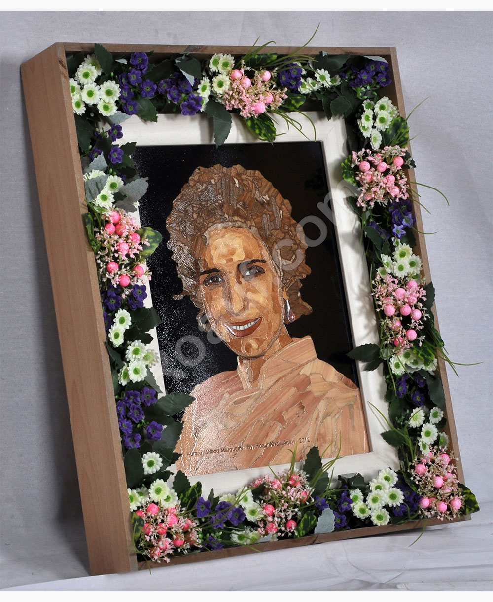 Wood Inlay, Wood Marquetry Panel of Aurora