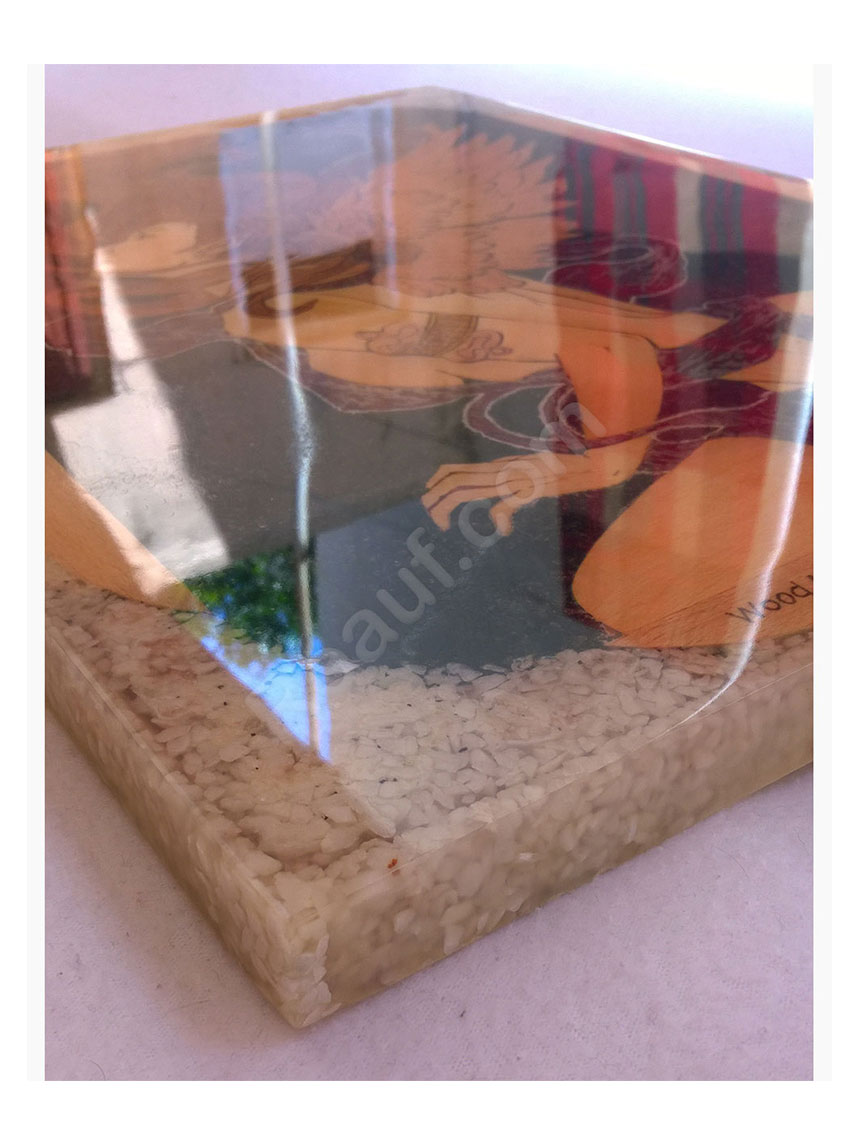 Wood Inlay / Wood Marquetry Panel of a Naked Angel